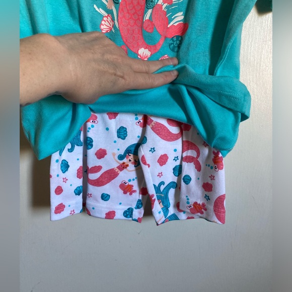 🌸Gymboree New 2pc Turquoise Short Sleeve Shirt & White Shorts Pj Set #IB - Picture 2 of 7